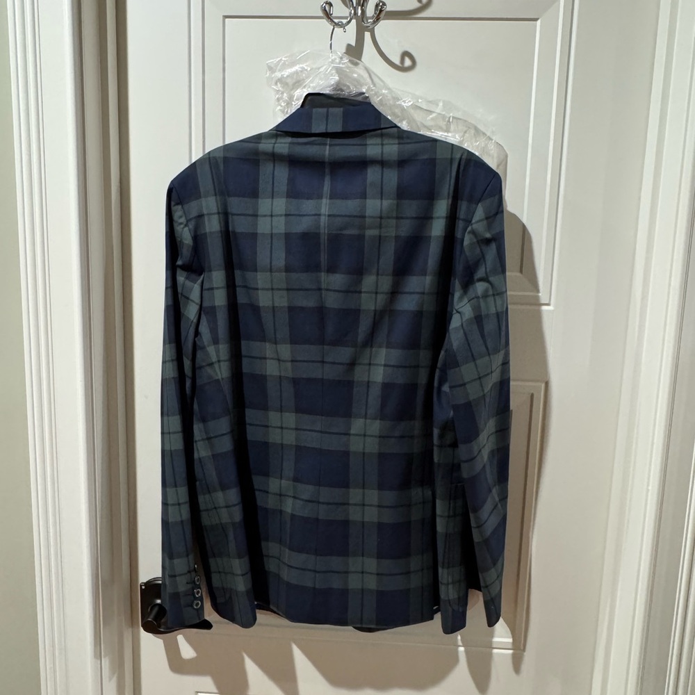 Mr. TURK Blue Green Tartan Plaid Blazer NWT Size 42 Sport Coat $495 retail Trina - Picture 11 of 12